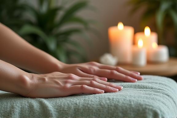 Massage relaxant dans environnement apaisant